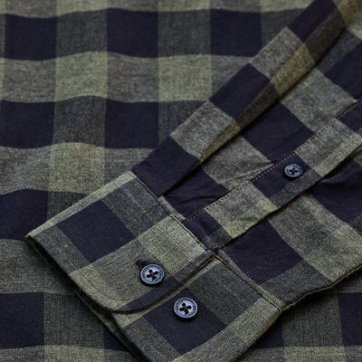 Olive Checks Slim Fit Shirt