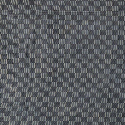 Indigo blue Ajrakh handblockprinted Chanderi saree