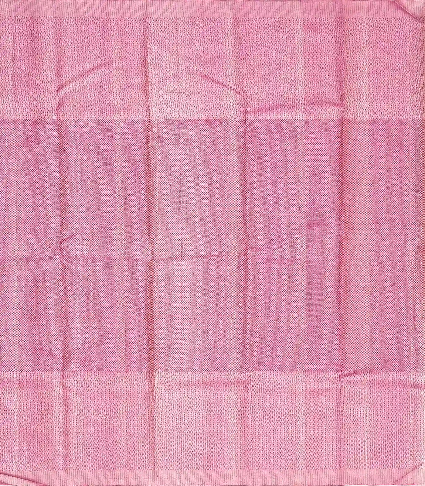 Turquoise Handloom Kanchipuram Silk Saree With Floral Jaal Motifs