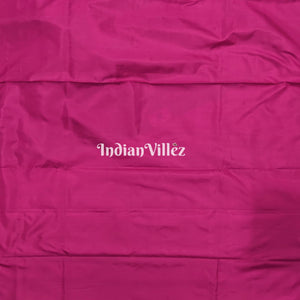 Maroon Blue with Flower Motif Banarasi Katan Silk Saree