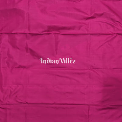 Maroon Blue with Flower Motif Banarasi Katan Silk Saree