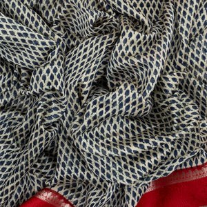 Cream Chanderi Cotton Saree With Printed Floral Buds