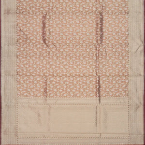 Light Peach Banarasi Tissue Silk Saree With Mango Vine Motifs