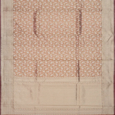 Light Peach Banarasi Tissue Silk Saree With Mango Vine Motifs