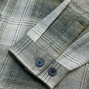 Green Double Pocket Flannel Overshirt