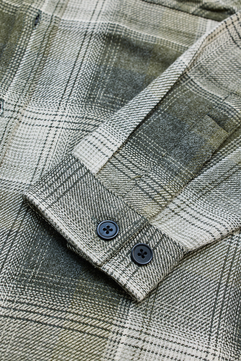 Green Double Pocket Flannel Overshirt