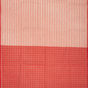 Cream Handloom Bengal Cotton Saree With Rudraksham Stripes