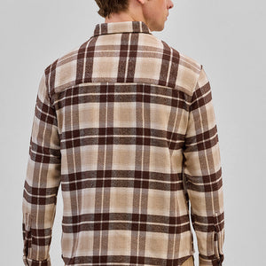 Dark Blue Flannel Checks Overshirt