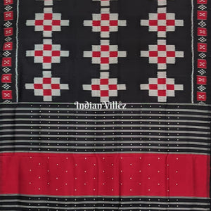Black Red Body Pasapali Contemporary Silk Saree