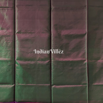Pink Dual Tone Green Handwoven Soft Silk Saree