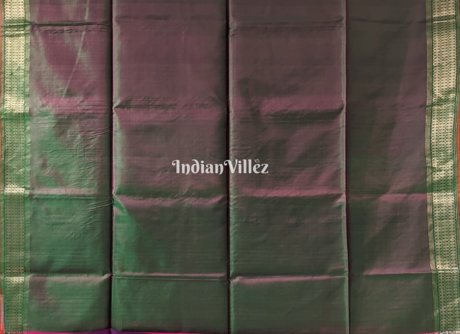 Pink Dual Tone Green Handwoven Soft Silk Saree