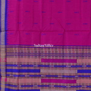 Dark Pink Sachipar Sambalpuri Handloom Tussar Silk Saree