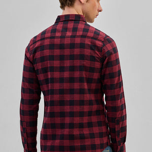 Red Checks Slim Fit Shirt