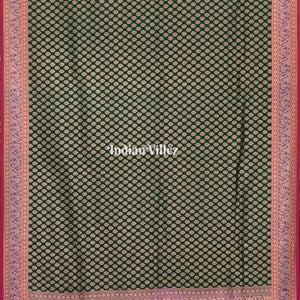 Blue Green Banarasi Handloom Silk Saree