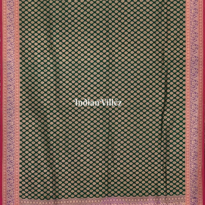 Blue Green Banarasi Handloom Silk Saree