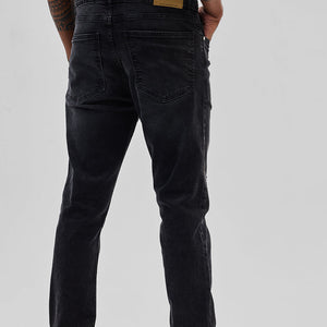 Black Distressed Slim Fit Jeans