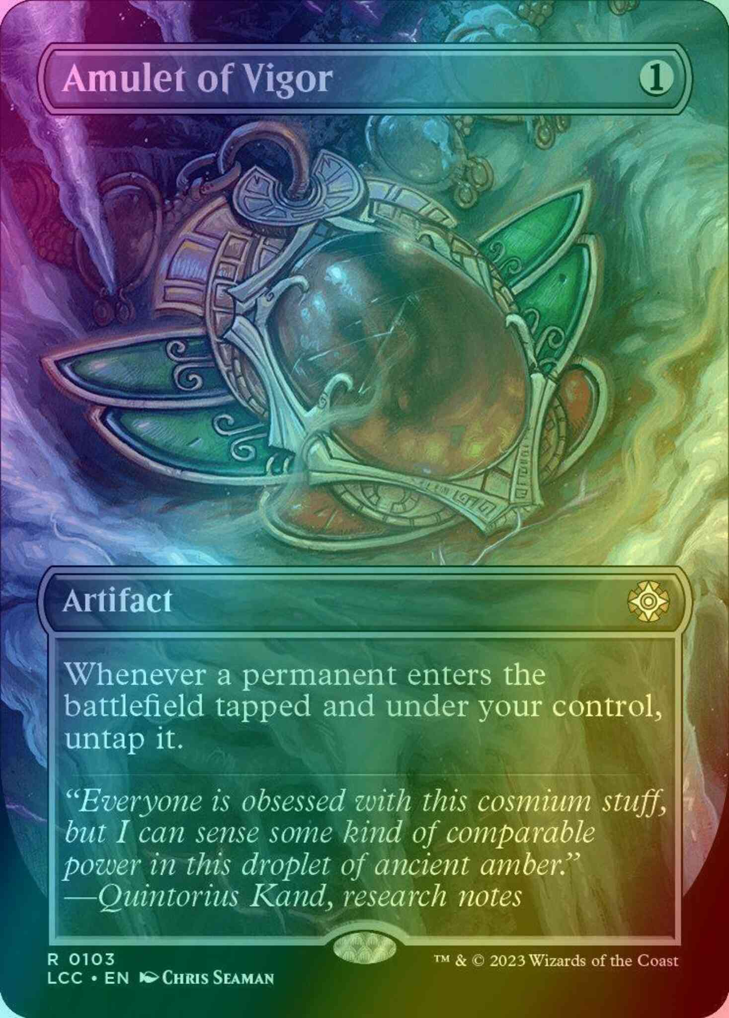 Amulet of Vigor [103] [Borderless] [The Lost Caverns of Ixalan: Commander] [Foil]