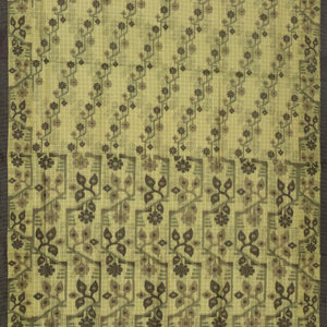 Shadow Green Bengal Cotton Saree With Checks & Floral Motifs