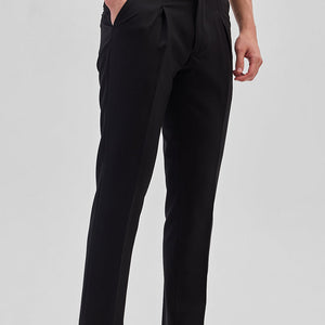 Black Slim Fit Stretch Trousers