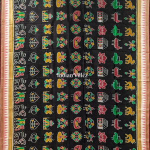 Black Nabakothi Nabarangi Khandua Silk Saree