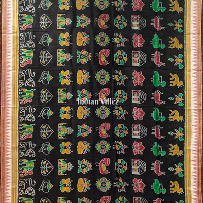 Black Nabakothi Nabarangi Khandua Silk Saree