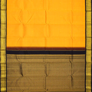 Yellow Handloom Kanchipuram Korvai Silk Saree With Floral Buttas