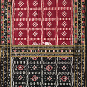 Maroon Pasapali Odisha Ikat Khandua Silk Saree
