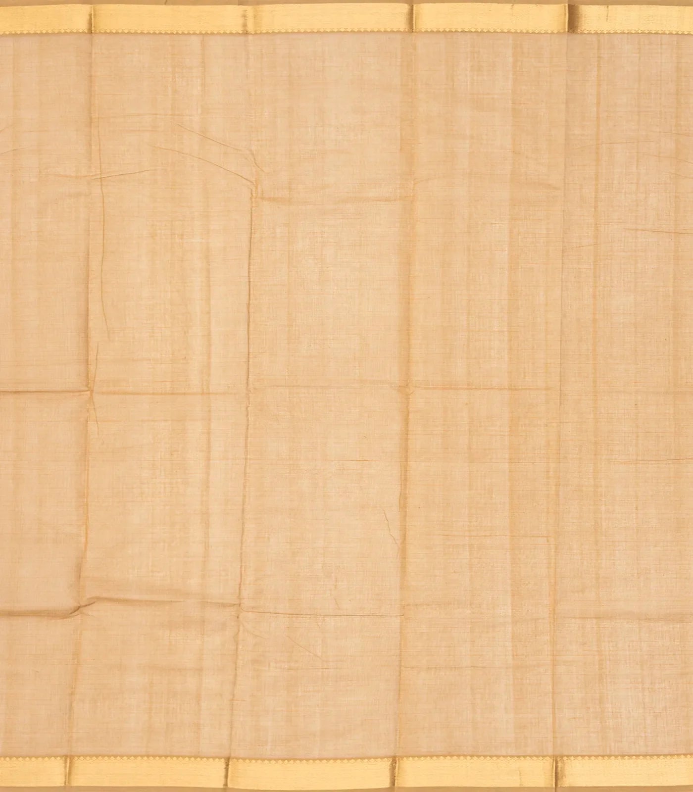 Taupe Handloom Kanchi Cotton Saree With Annam Zari Buttas.