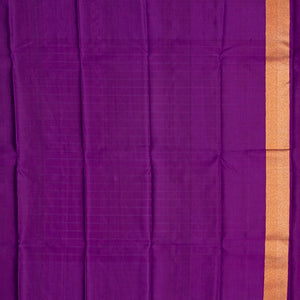 Lavender Handloom Kanchipuram Korvai Silk Saree With Meena Checks