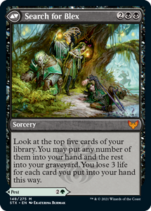 Blex, Vexing Pest // Search for Blex [148] [Strixhaven: School of Mages] [Non-Foil]
