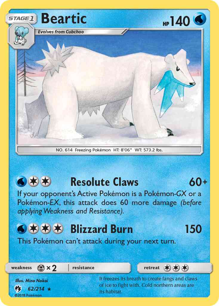 Beartic - 62/214 - Rare [sm8-62] [Reverse Holo]