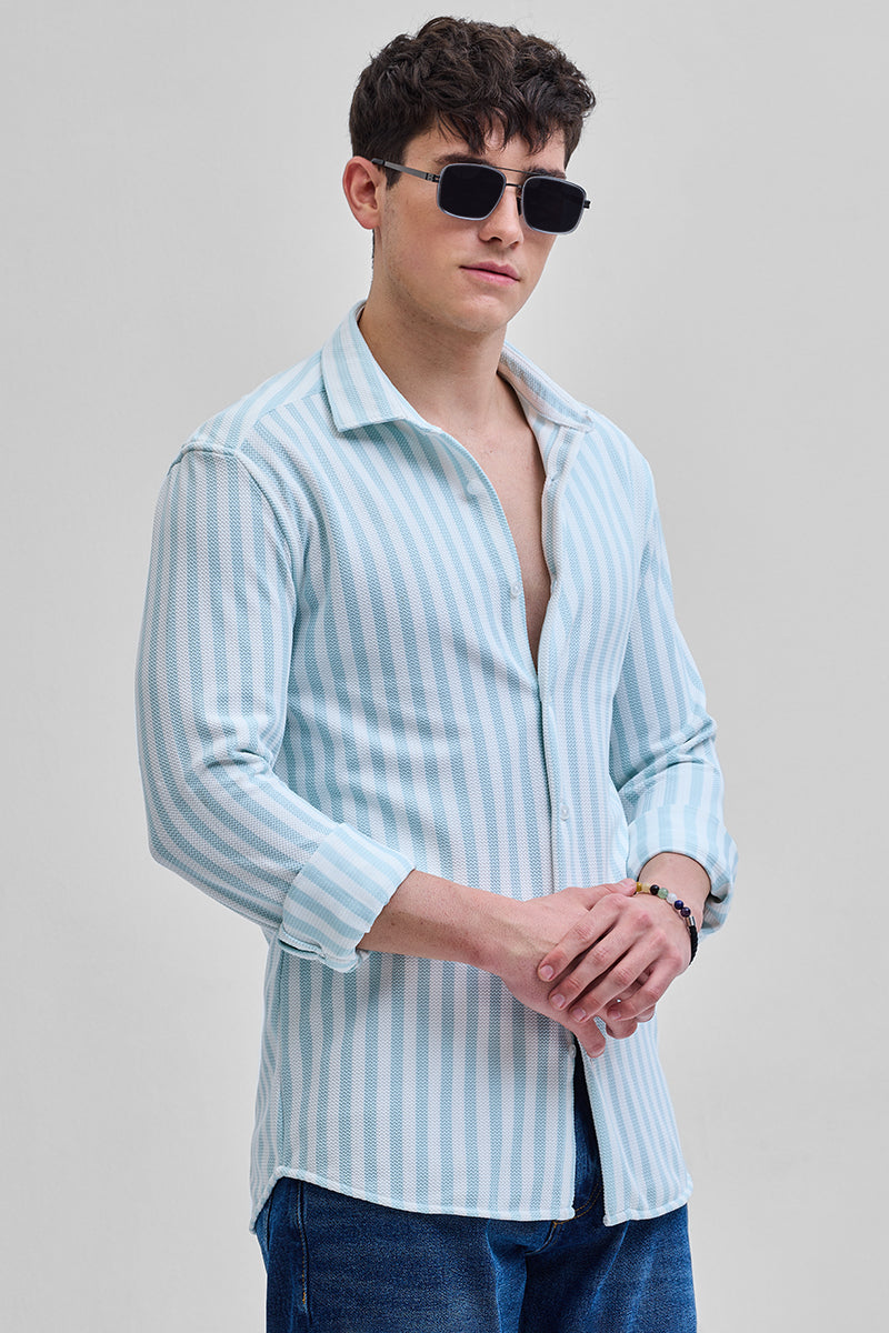 Light Blue Stripes Slim Fit Shirt