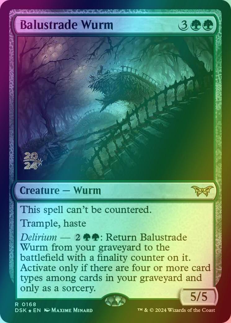Balustrade Wurm [168s] [Prerelease] [Duskmourn: House of Horror: Promos] [Foil]