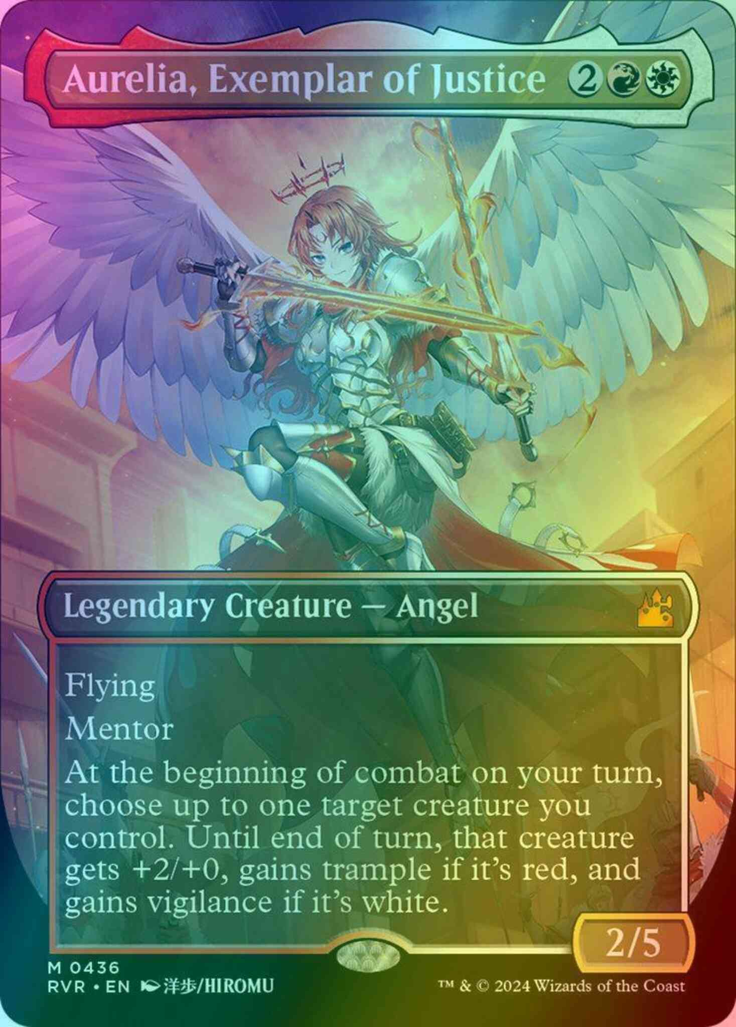 Aurelia, Exemplar of Justice [436] [Borderless] [Anime] [Ravnica Remastered] [Foil]