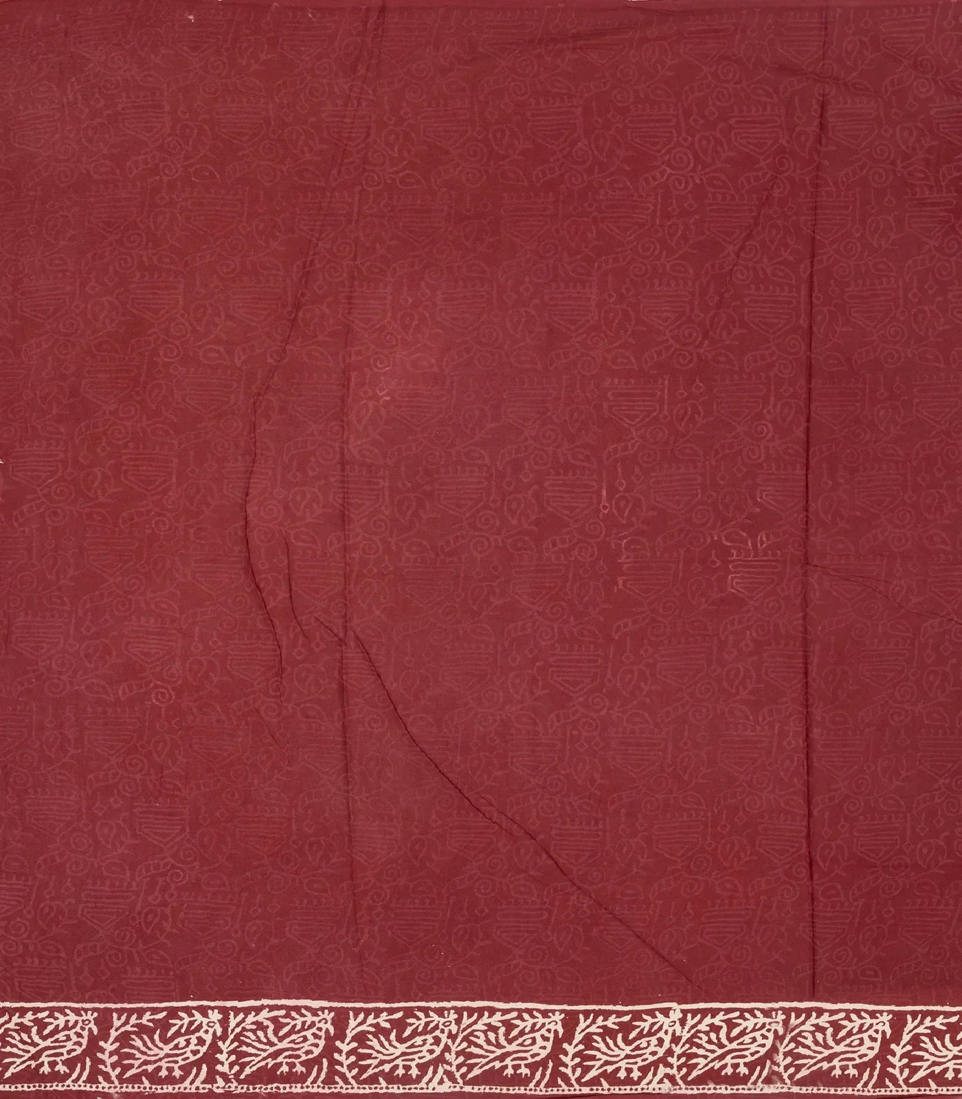 Maroon Woven Jaipur Cotton Saree Printed And Floral  Motifs