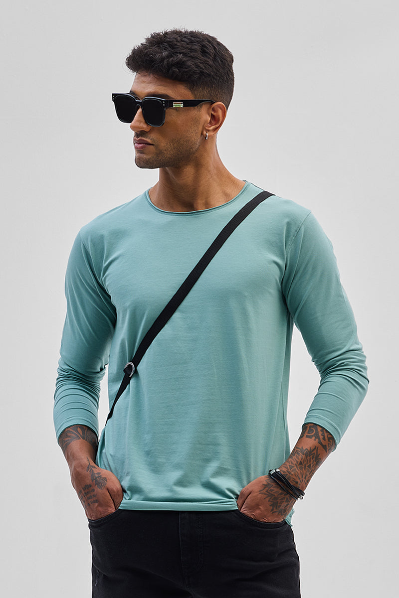 Turquoise Stretch Full Sleeve T-Shirt