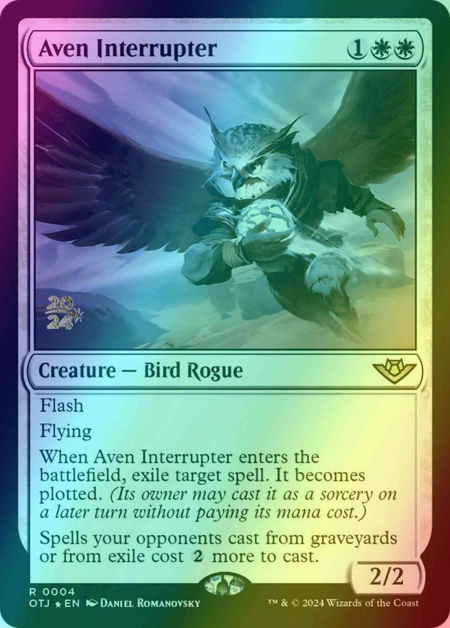 Aven Interrupter [4s] [Prerelease] [Outlaws of Thunder Junction: Promos] [Foil]