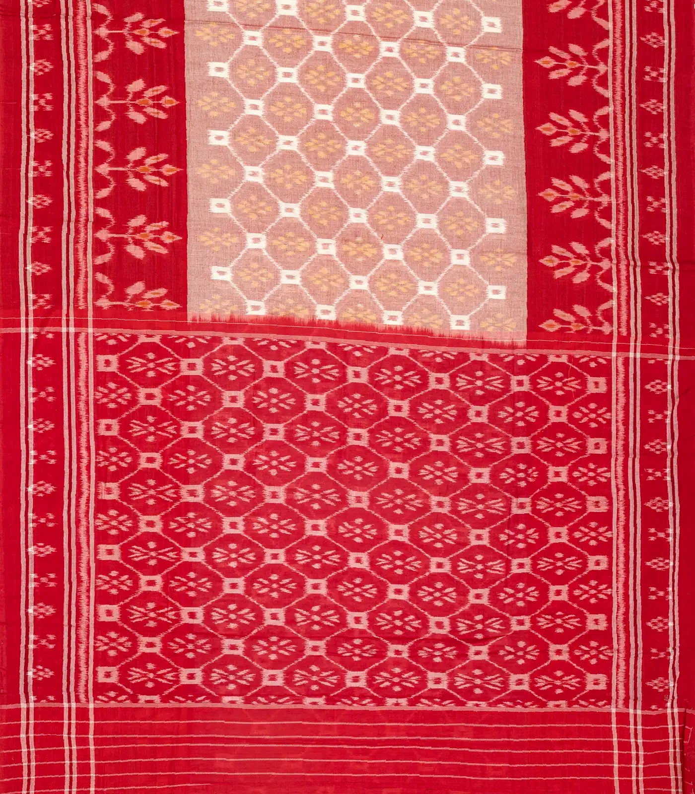 Dusty Pink Handloom Orissa Cotton Saree With Tie & Dye Jaal Motifs