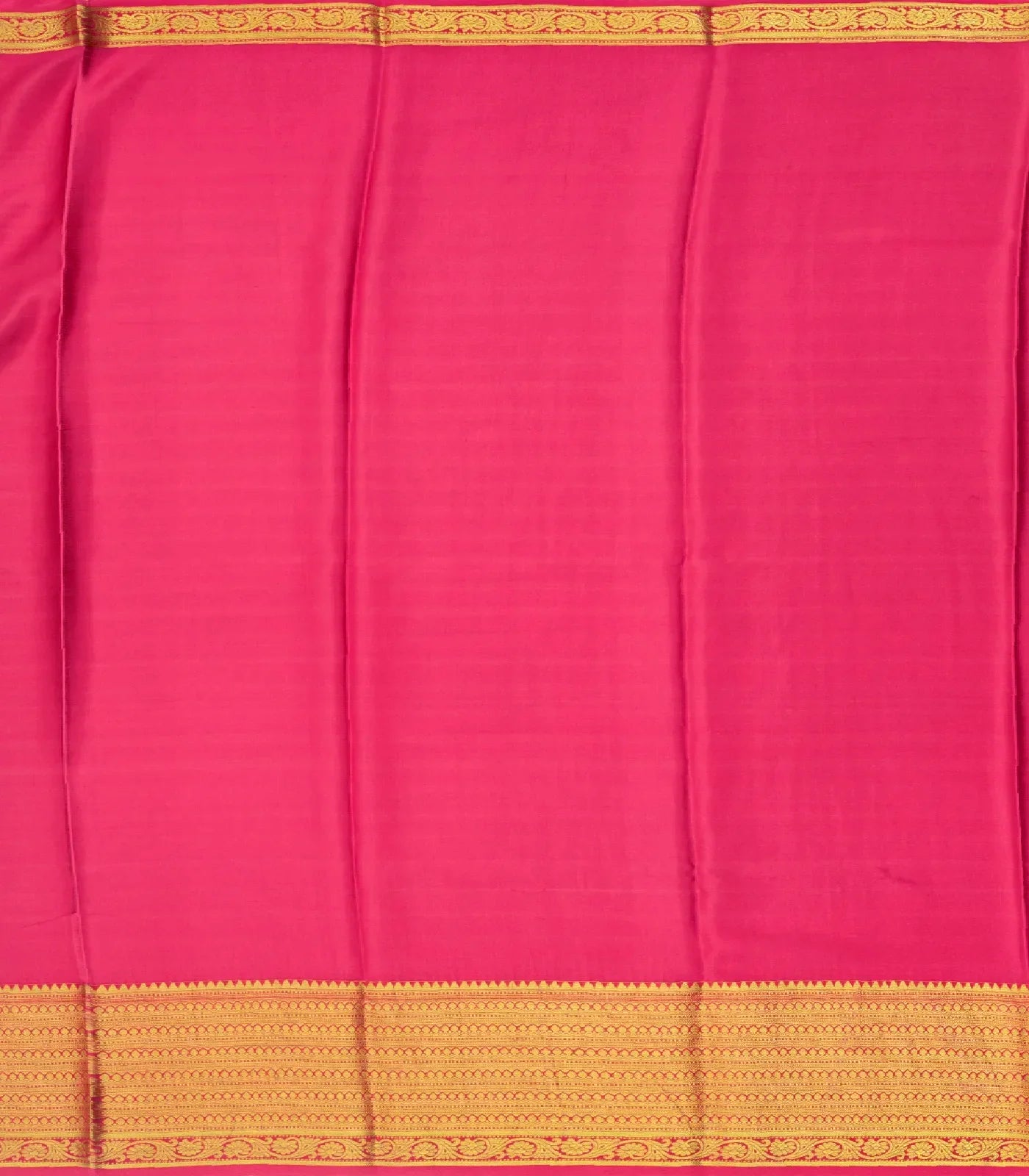 Black Mysore Crepe Silk Saree With Zari Checks & Contrast Border