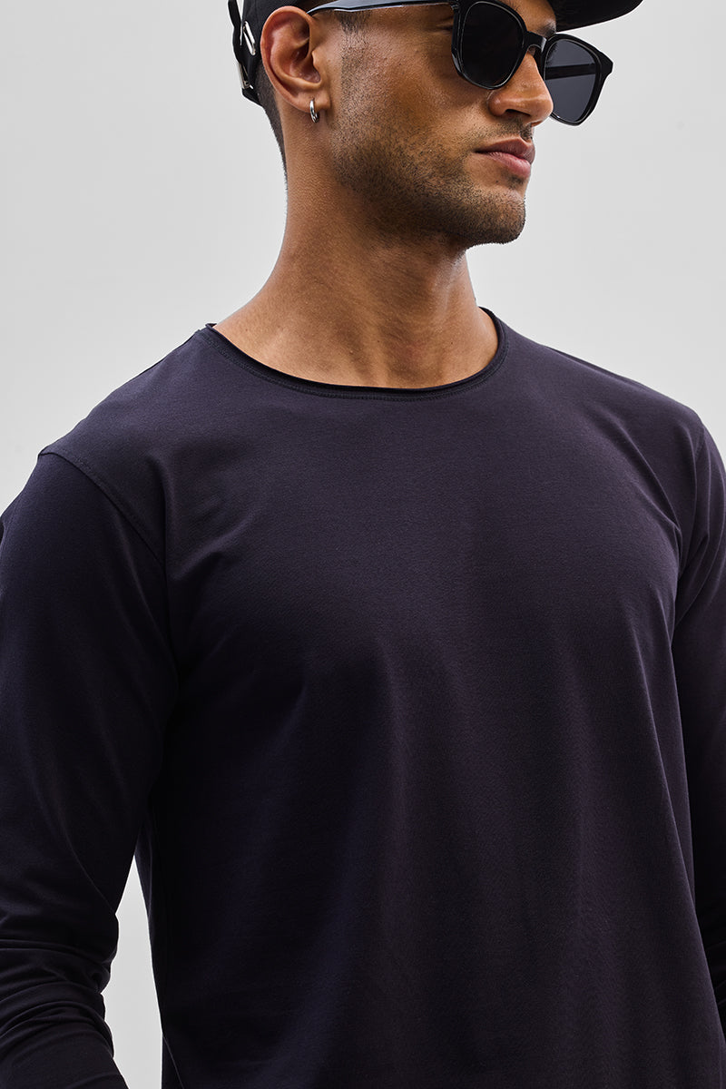 Navy Stretch Full Sleeve T-Shirt