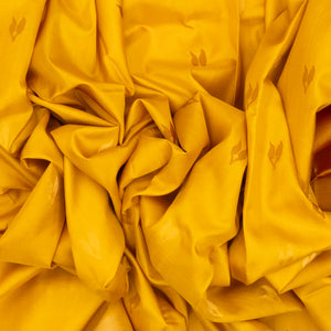 Yellow Handloom Uppada Silk Saree With Floral Buttas