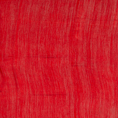 Beige Handwoven Printed Tussar Silk Saree With Bird Motifs and Contrast Red Border-Beige