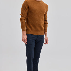 Brown Fisherman Knit Sweater