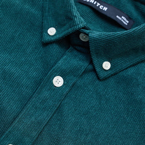 Dark Green Slim Fit Corduroy Shirt
