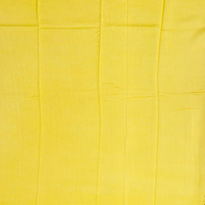 Mustard Handloom Chanderi Cotton Saree Printed With Floral Motifs