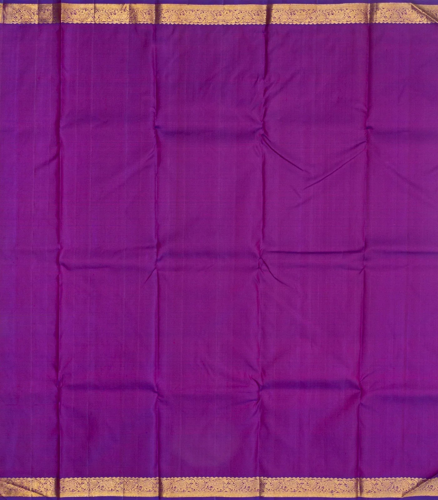 Purple Handloom Kanchipuram Silk Saree And Annam Chakaram Buttas
