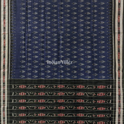 Blue Odisha Handloom Mayur Chandrika Maniabandha Cotton Saree