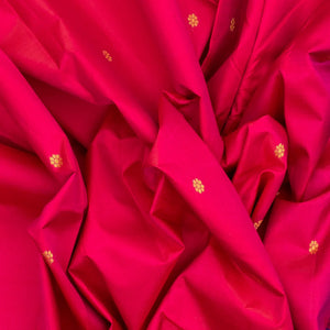 Hot Pink Handloom Korvai Kanchipuram Silk Saree With Kamalam Buttas