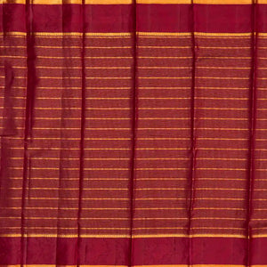 Cream Handloom Kanchipuram Silk Saree Korvai With Stripes