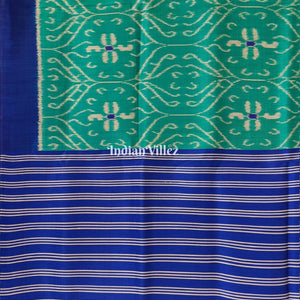 Copper Sulphate Odisha Ikat Contemporary Silk Saree